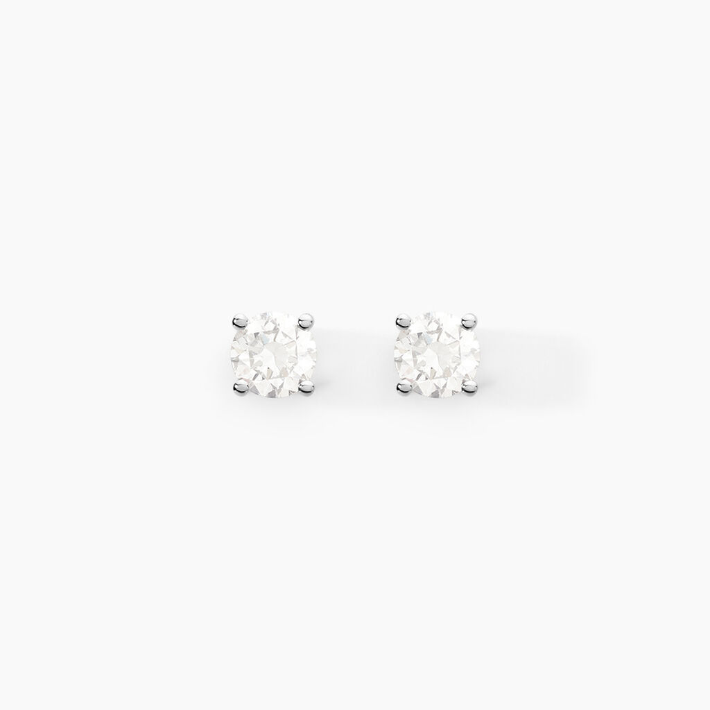 Boucles D'oreilles Puces Aphrodite Or Blanc Diamant - Clous d'oreilles Famille | Histoire d’Or