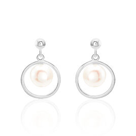 Boucles D'oreilles Pendantes Ivana Argent Blanc Perle De Culture - Boucles d'oreilles fantaisie Femme | Histoire d’Or