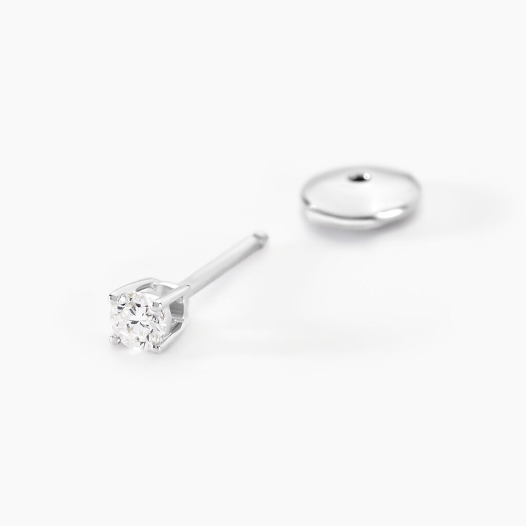Boucles D'oreilles Puces Aphrodite Or Blanc Diamant - Clous d'oreilles Famille | Histoire d’Or