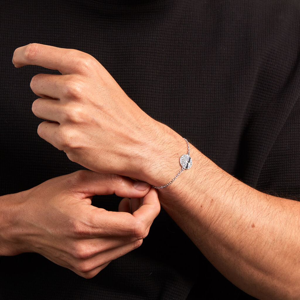 Bracelet Maximiliano Argent Blanc - Bracelets Homme | Histoire d’Or
