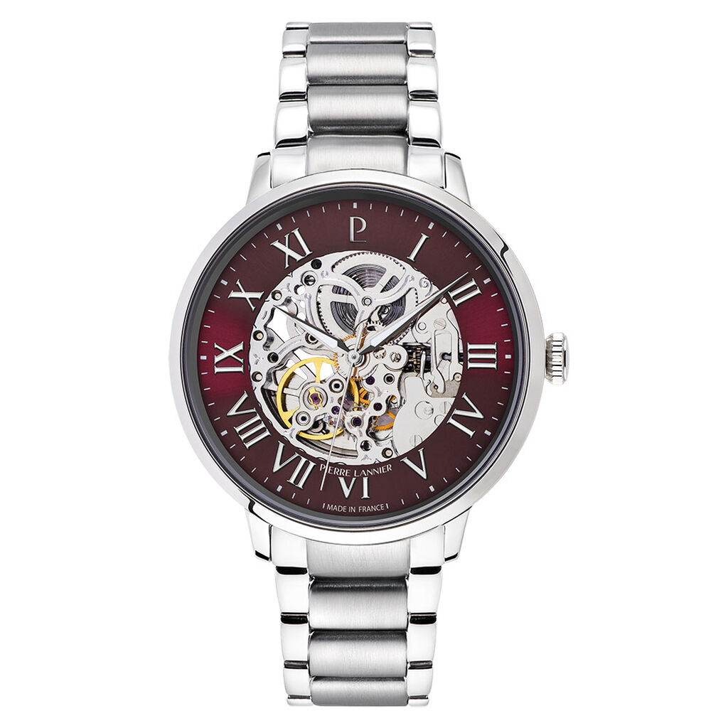 Montre Pierre Lannier Automatique 42 Bordeaux - Montres Homme | Histoire d’Or