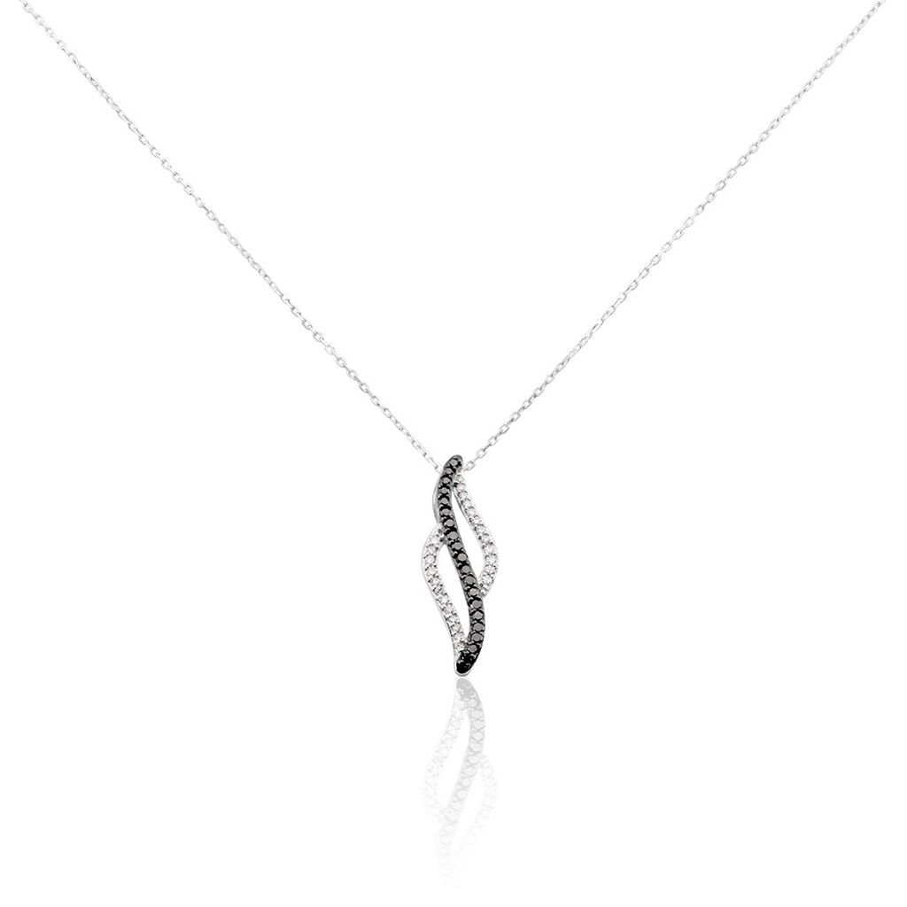 Collier Courbes Or Blanc Diamant - Colliers Femme | Histoire d’Or