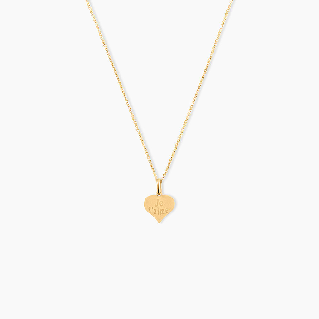Pendentif Eudocie Coeur Message Or Jaune - Pendentifs Femme | Histoire d&rsquo;Or