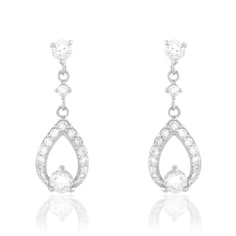 Boucles D'oreilles Pendantes Istanbul Argent Blanc Oxyde De Zirconium - Boucles d'oreilles fantaisie Femme | Histoire d’Or