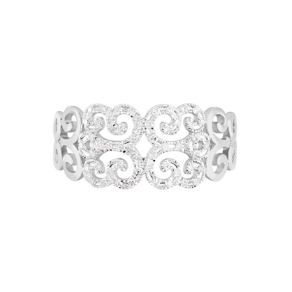 Bague Arabesque Or Blanc Diamant - Bagues avec pierre Femme | Histoire d’Or
