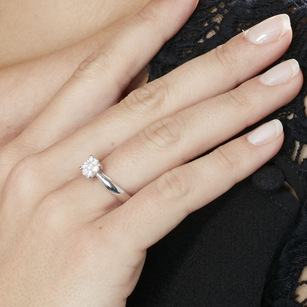 Bague Solitaire Charlene Or Blanc Diamant Synthetique