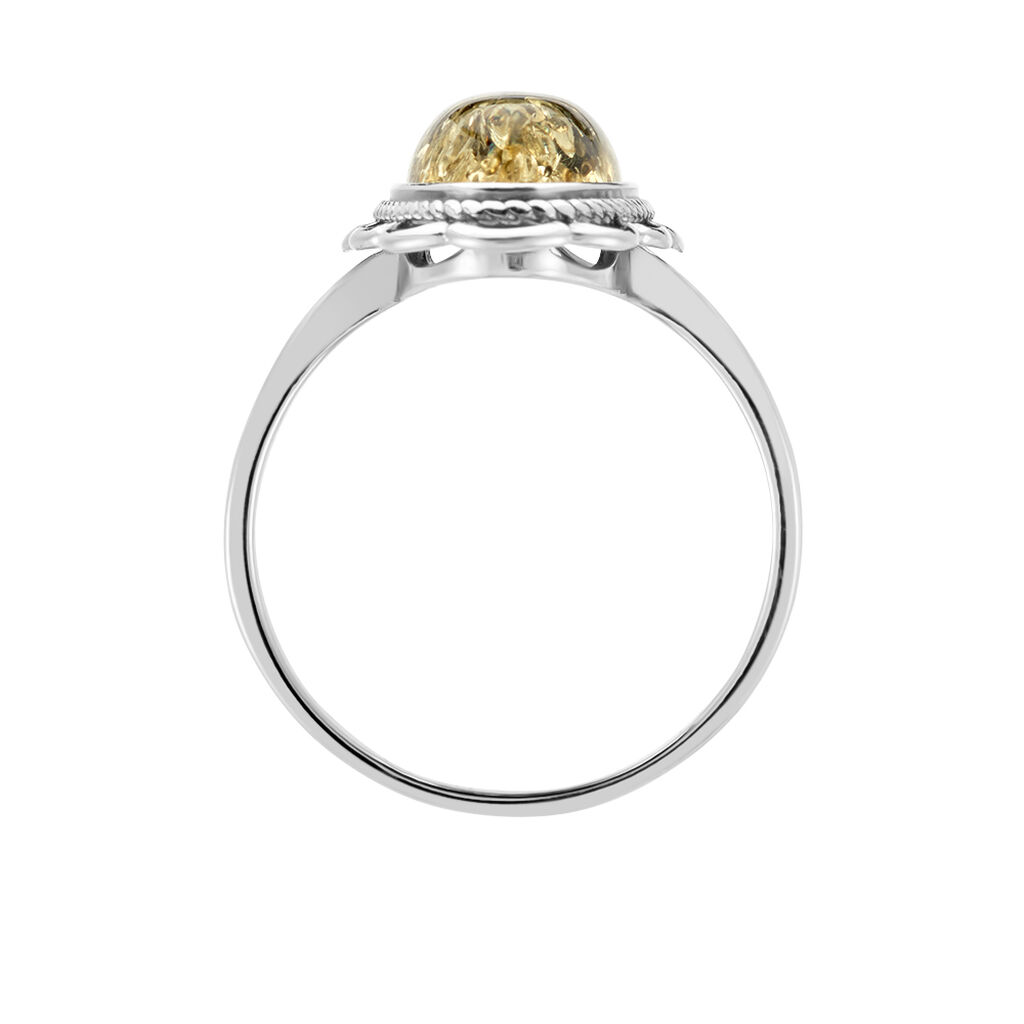Bague Reetta Argent Blanc Ambre - Bagues avec pierre Femme | Histoire d’Or