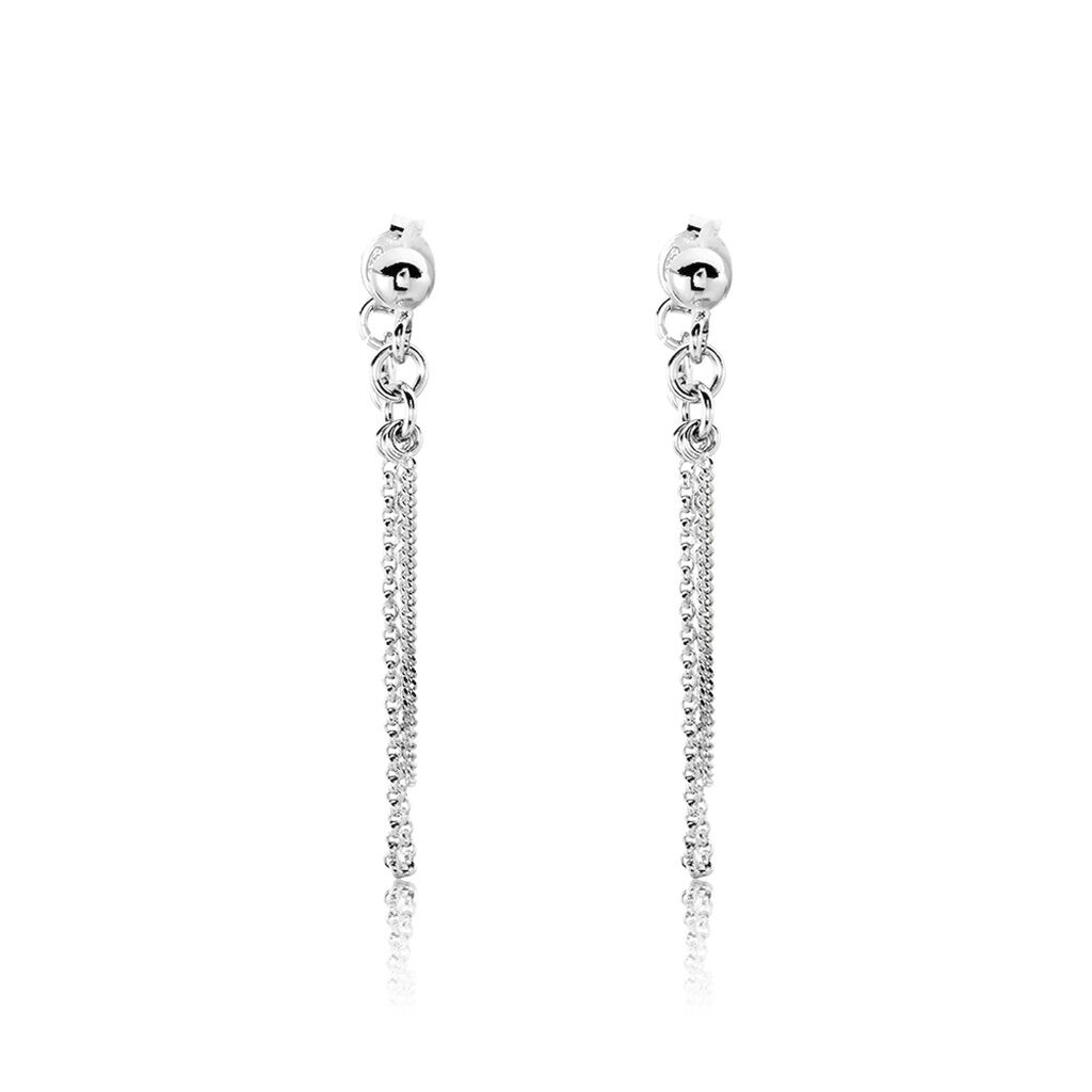 Boucles D'oreilles Pendantes Argent Blanc Novia - Boucles d'oreilles fantaisie Femme | Histoire d’Or