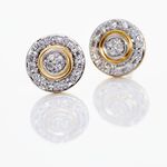 Boucles D'oreilles Puces Rosangela Or Bicolore Diamant Blanc - Clous d'oreilles Femme | Histoire d&rsquo;Or