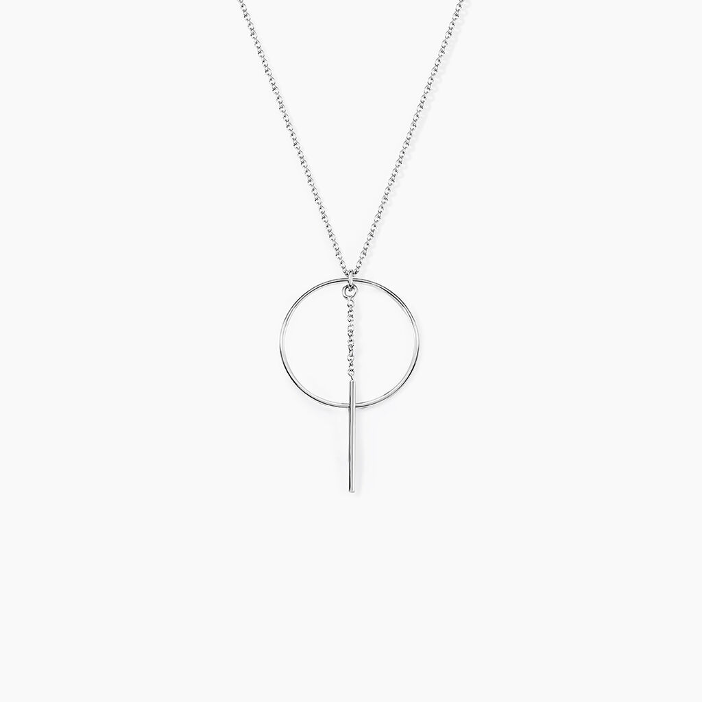 Collier Enissa Argent Blanc - Bijoux sans pierre Femme | Histoire d&rsquo;Or