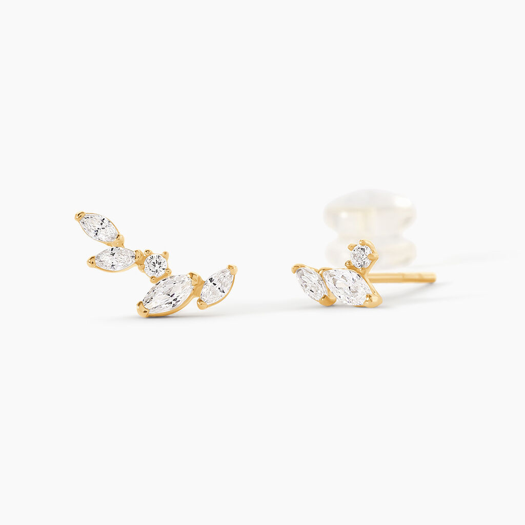 Boucles D'Oreillesucles D'Oreilles D&eacute;pareill&eacute;es Amilcar Or Jaune Oxyde De Zirconium - F&ecirc;te des m&egrave;res Femme | Histoire d&rsquo;Or