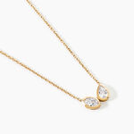 Collier Sunset Riviera Argent Dor&eacute; A L'Or 750/1000 Oxyde De Zirconium - Colliers Femme | Histoire d&rsquo;Or