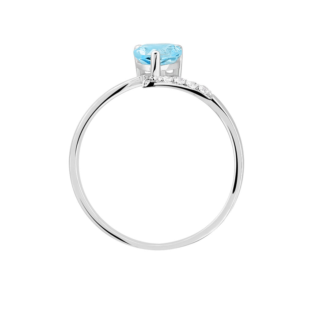 Bague Eva Or Blanc Topaze Et Diamant - Bagues solitaires Femme | Histoire d&rsquo;Or