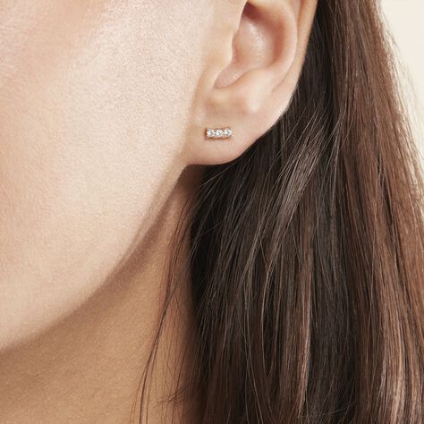 Boucles D'oreilles Puces Plaqué Or Jaune Alodia Oxydes De Zirconium - Boucles d'oreilles fantaisie Femme | Histoire d’Or