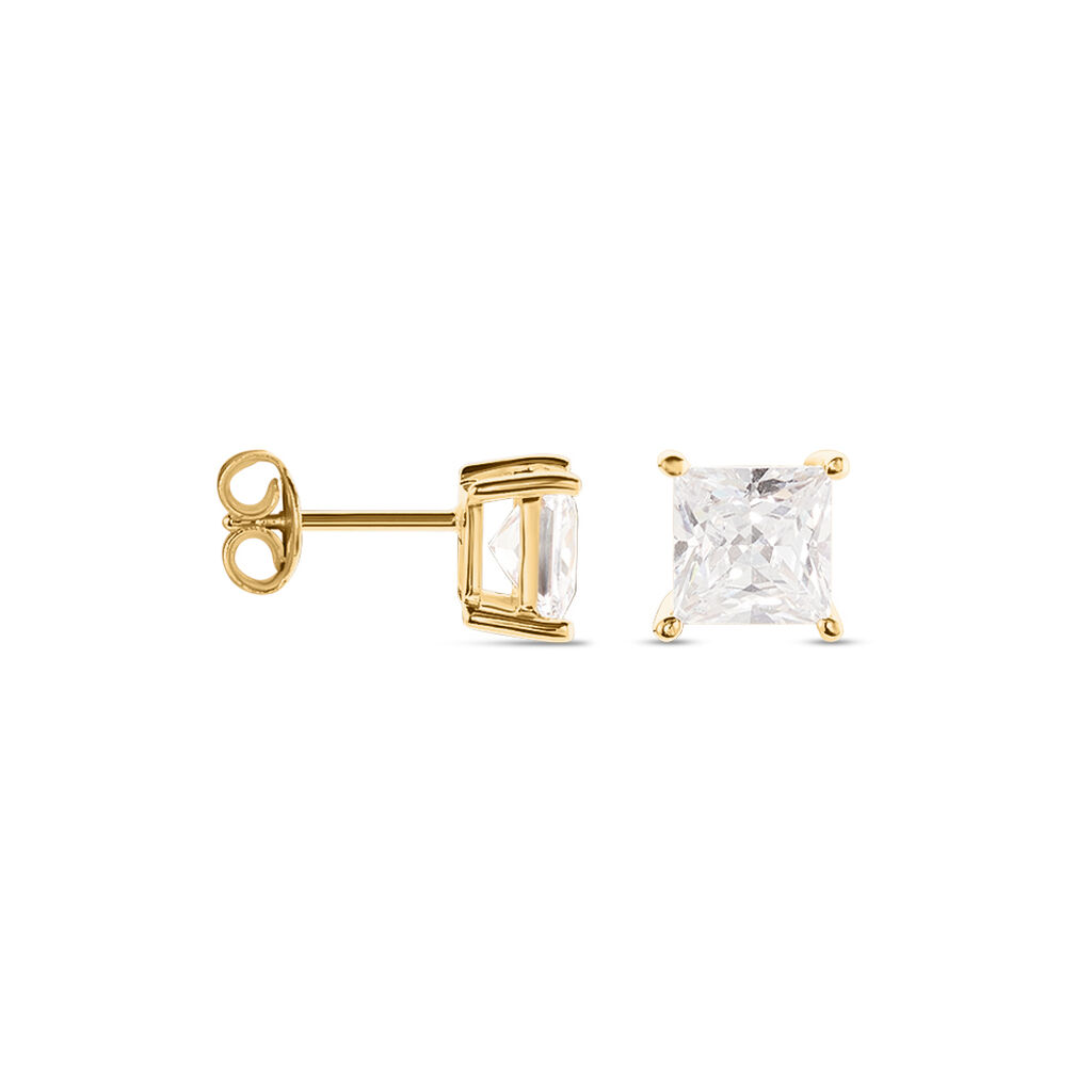 Boucle D'oreille Puce Unitaire Sofiane Plaqué Or Jaune Oxyde Zirconium - Boucles d'oreilles fantaisie Homme | Histoire d’Or