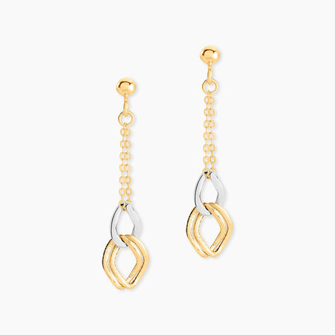 Boucles D'oreilles Pendantes Louisa Or Bicolore - Boucles d'oreilles pendantes Femme | Histoire d&rsquo;Or