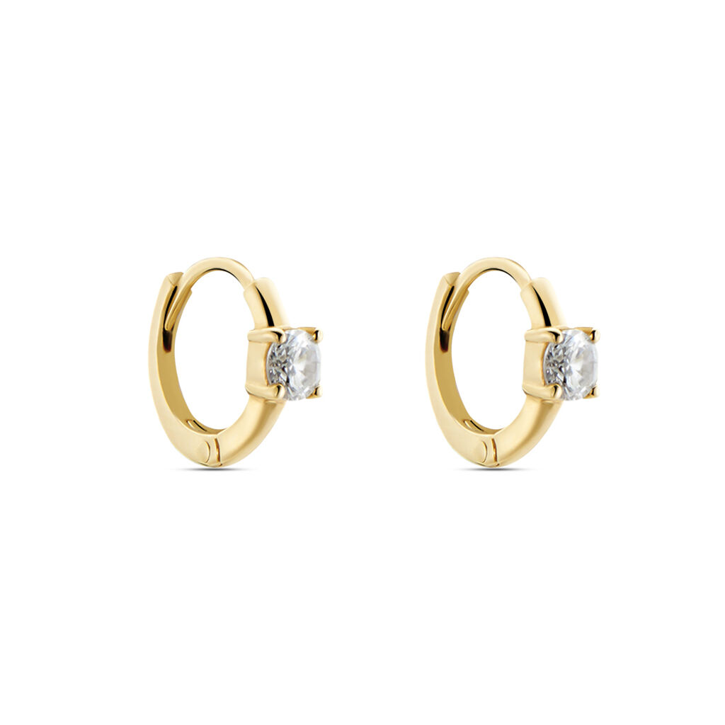 Créoles Plaqué Or Laurick Oxydes De Zirconium - Boucles d'oreilles créoles Femme | Histoire d’Or
