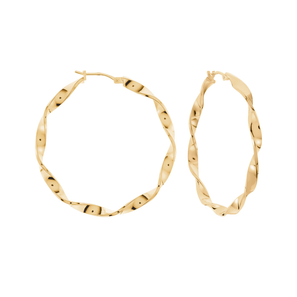 Cr&eacute;oles Lenna Torsad&eacute;e Plaqu&eacute; Or Jaune - Boucles d'oreilles cr&eacute;oles Femme | Histoire d&rsquo;Or
