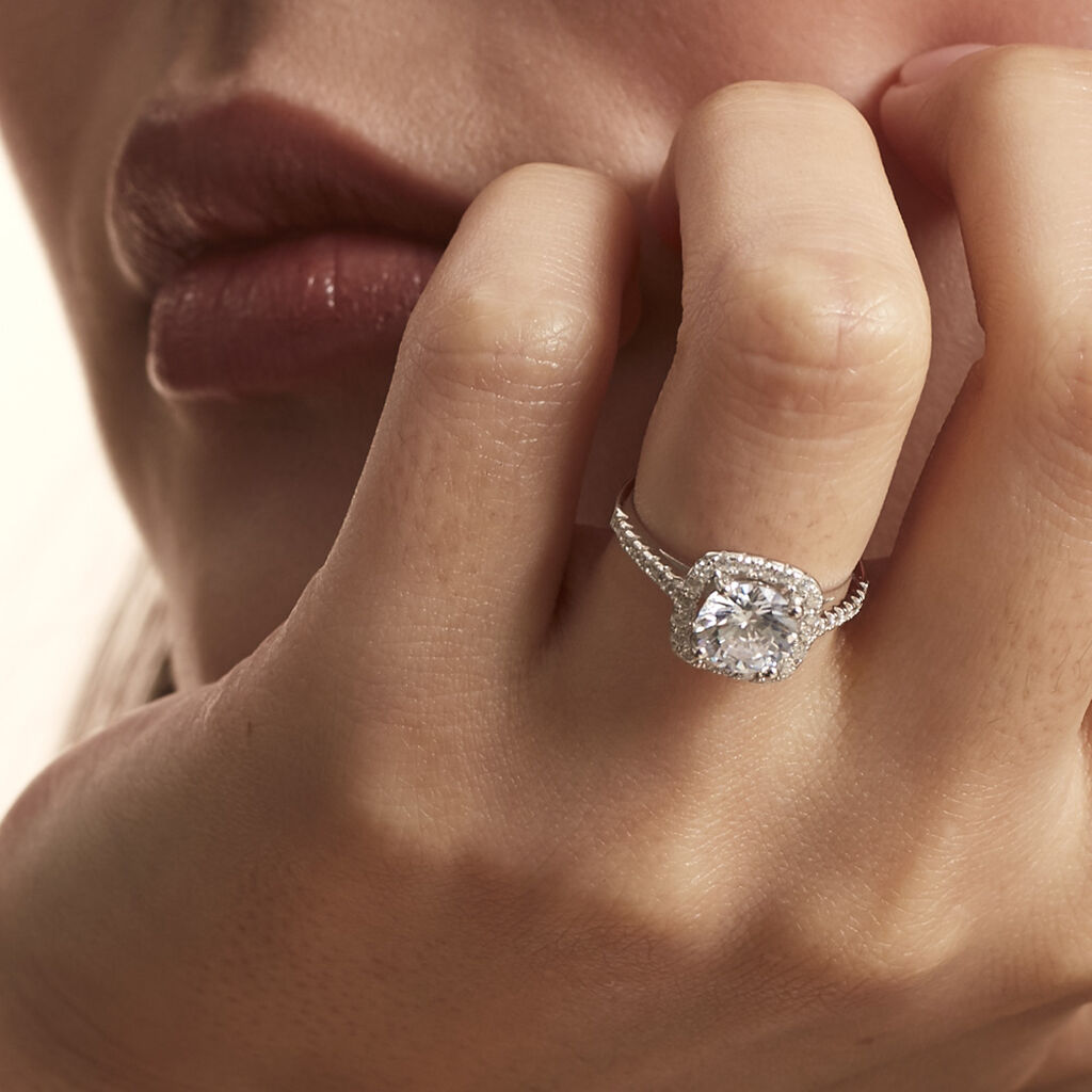 Bague Solitaire Soa Argent Blanc Oxyde De Zirconium - Bagues solitaires Femme | Histoire d’Or