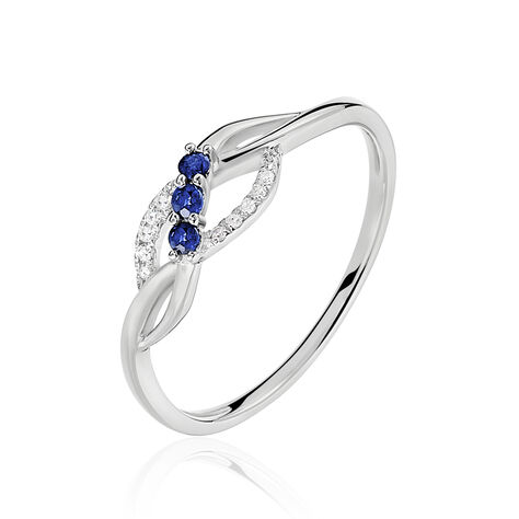 Bague Rosalyne Or Blanc Saphir Et Diamant - Bagues avec pierre Femme | Histoire d’Or