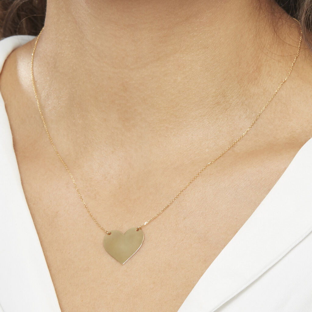 Collier Coeur Gravable Or Jaune - Cadeaux de naissance Femme | Histoire d’Or
