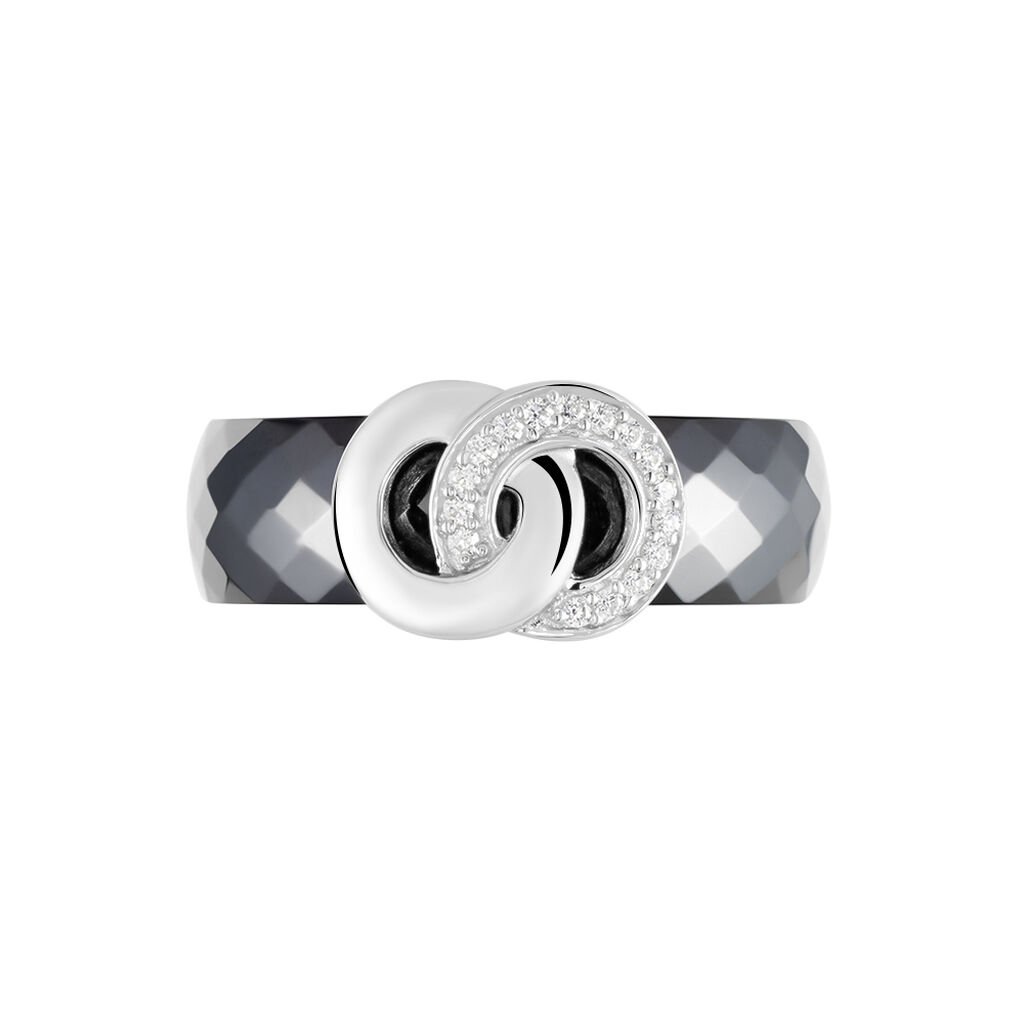 Bague Argent Blanc Valérie Oxyde De Zirconium Et Céramique - Bagues avec pierre Femme | Histoire d’Or