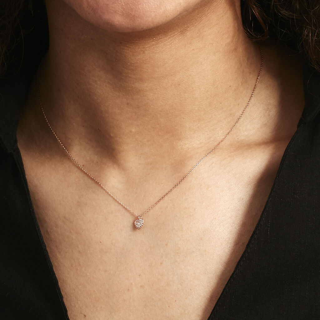 Collier Kadidjatou Or Rose Oxyde De Zirconium - Colliers Femme | Histoire d’Or