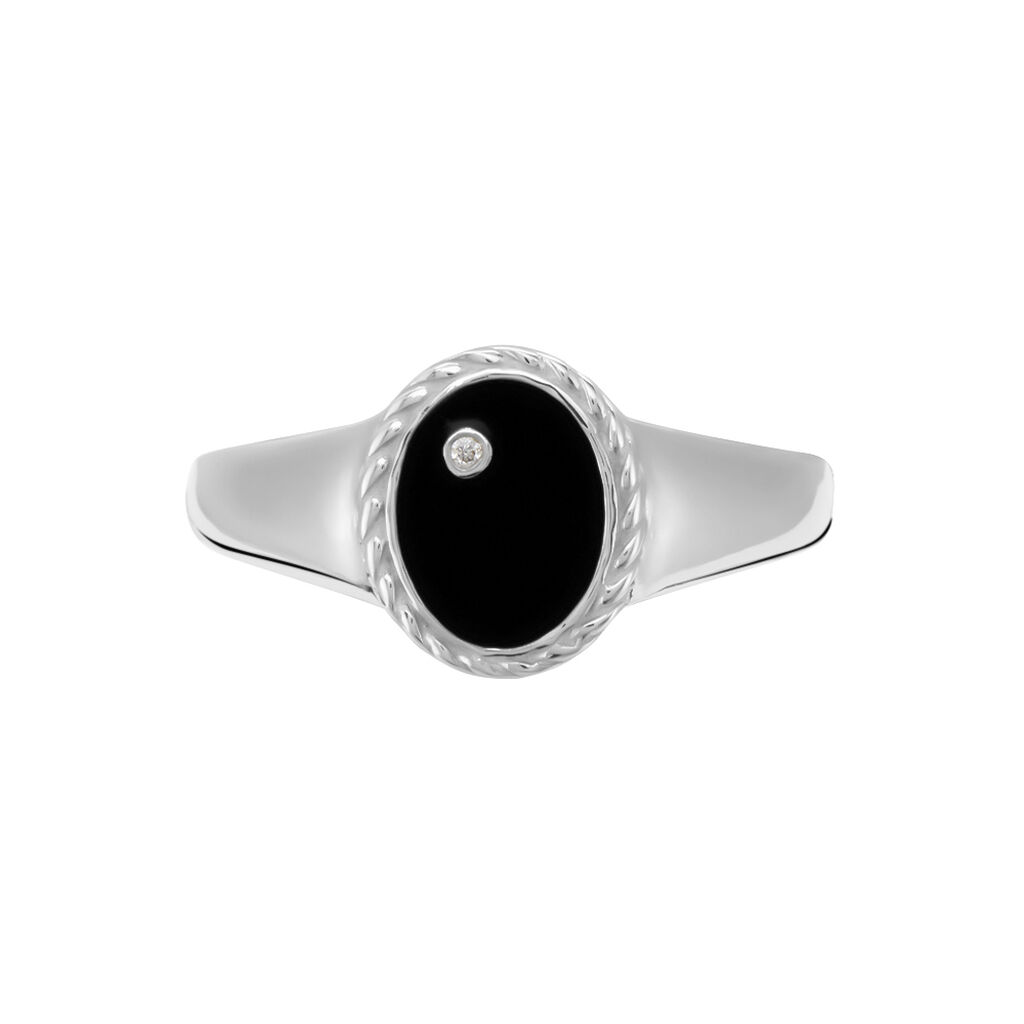 Bague Argent Blanc Lugus Email Et Oxyde De Zirconium -  Femme | Histoire d’Or