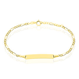 Bracelet Identité Bartolomee Maille Alternee 1/3 Or Jaune - Bracelets Communion Enfant | Histoire d’Or