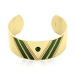 Bracelet Manchette Imagine Tamera Acier Jaune Malachite - Bracelets manchettes Femme | Histoire d&rsquo;Or