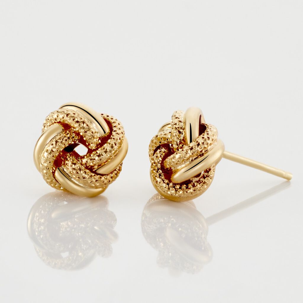 Boucles D'oreilles Puces Or Jaune Guermana - Clous d'oreilles Femme | Histoire d’Or