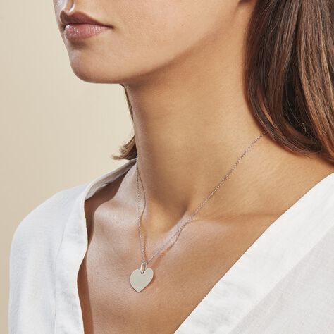 Pendentif Eba Argent Blanc - Pendentifs Coeur Famille | Histoire d’Or