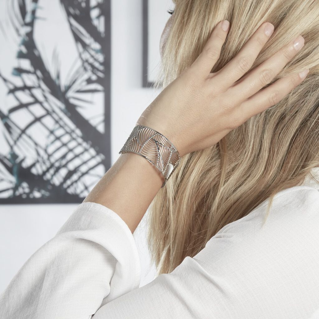 Bracelet Jonc Andor Acier Blanc - Bracelets joncs Femme | Histoire d&rsquo;Or