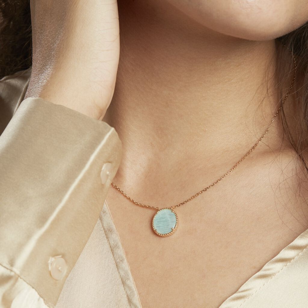 Collier Leeve Plaqué Or Jaune Amazonite - Colliers Femme | Histoire d’Or