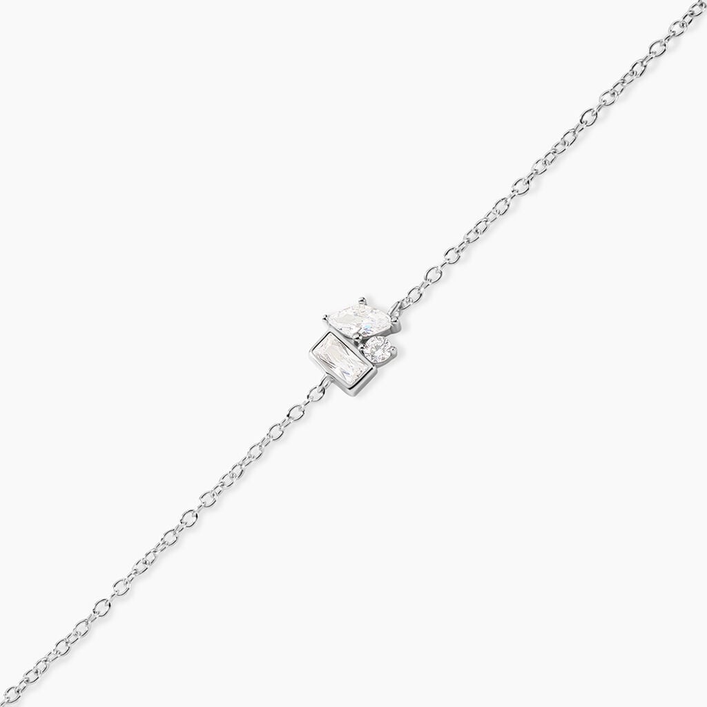 Bracelet Eseld Argent Blanc Oxyde De Zirconium - Bracelets Pierre Femme | Histoire d&rsquo;Or