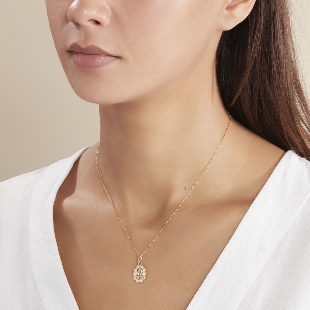 Pendentif Vierge Nuage Or Jaune - Pendentifs Baptême Famille | Histoire d’Or