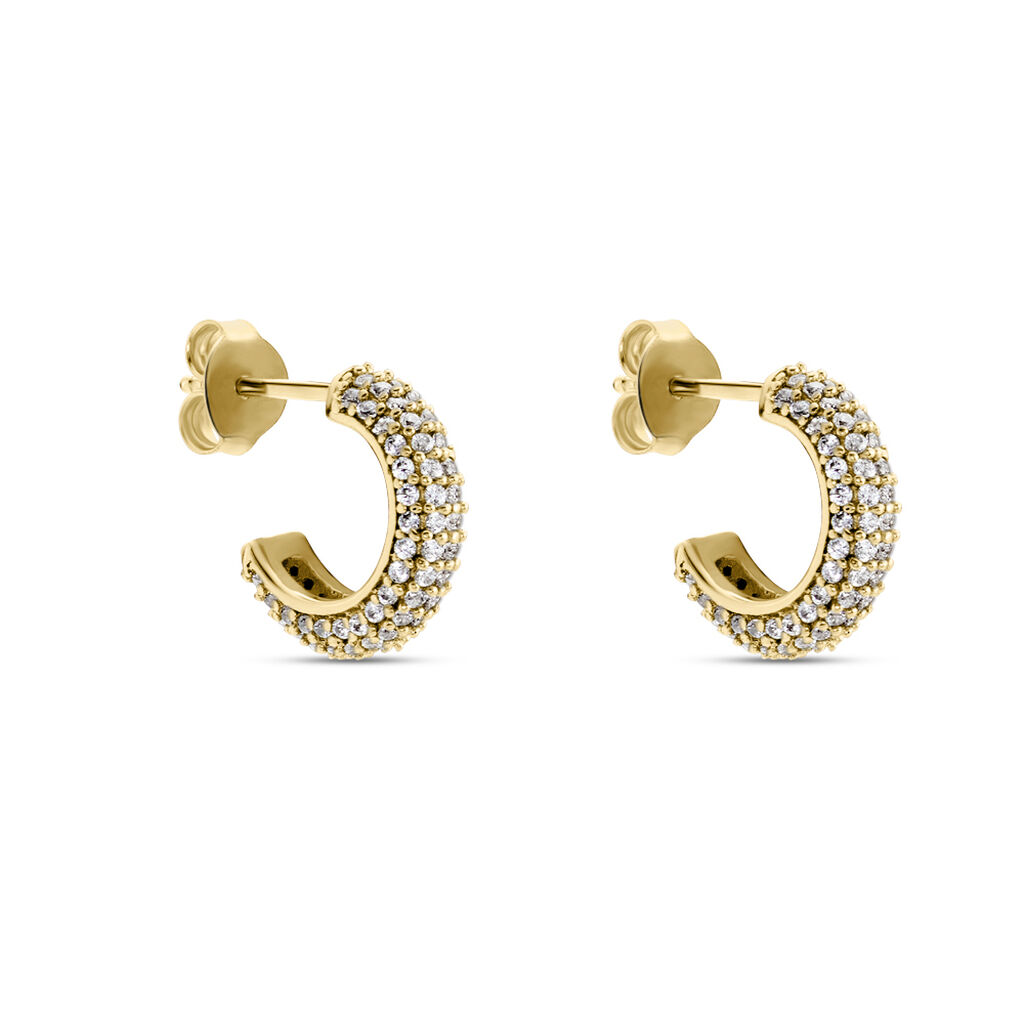 Créoles Plaqué Or Jaune Julitta Oxydes De Zirconium - Boucles d'oreilles créoles Femme | Histoire d’Or