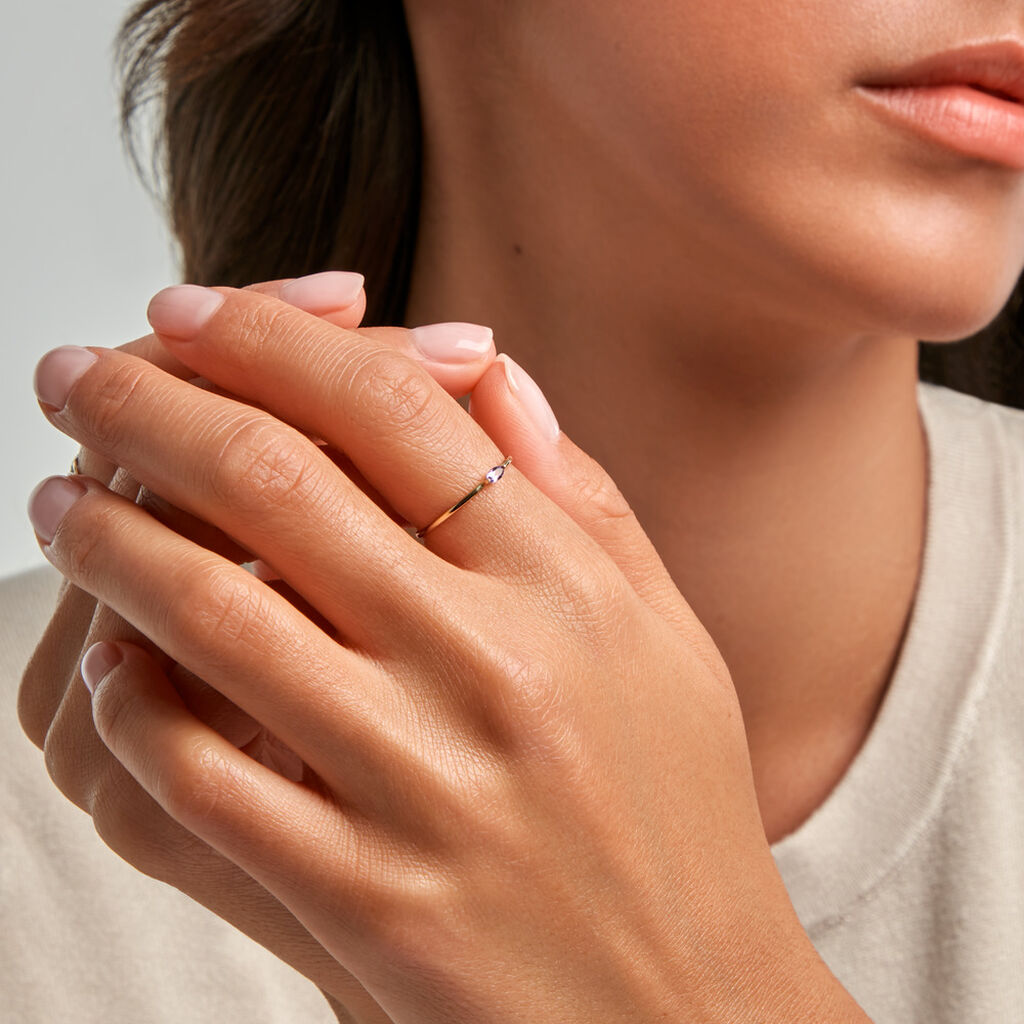 Bague Margault Or Jaune Am&eacute;thyste - Bagues solitaires Femme | Histoire d&rsquo;Or