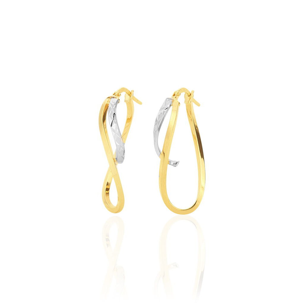 Créoles Hepsie Or Bicolore - Boucles d'oreilles créoles Femme | Histoire d’Or