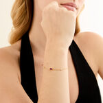Bracelet Joaneder Argent Dor&eacute; A L'Or 750/1000 Rhodolite Oxyde De Zirconium - Bracelets Pierre Femme | Histoire d&rsquo;Or