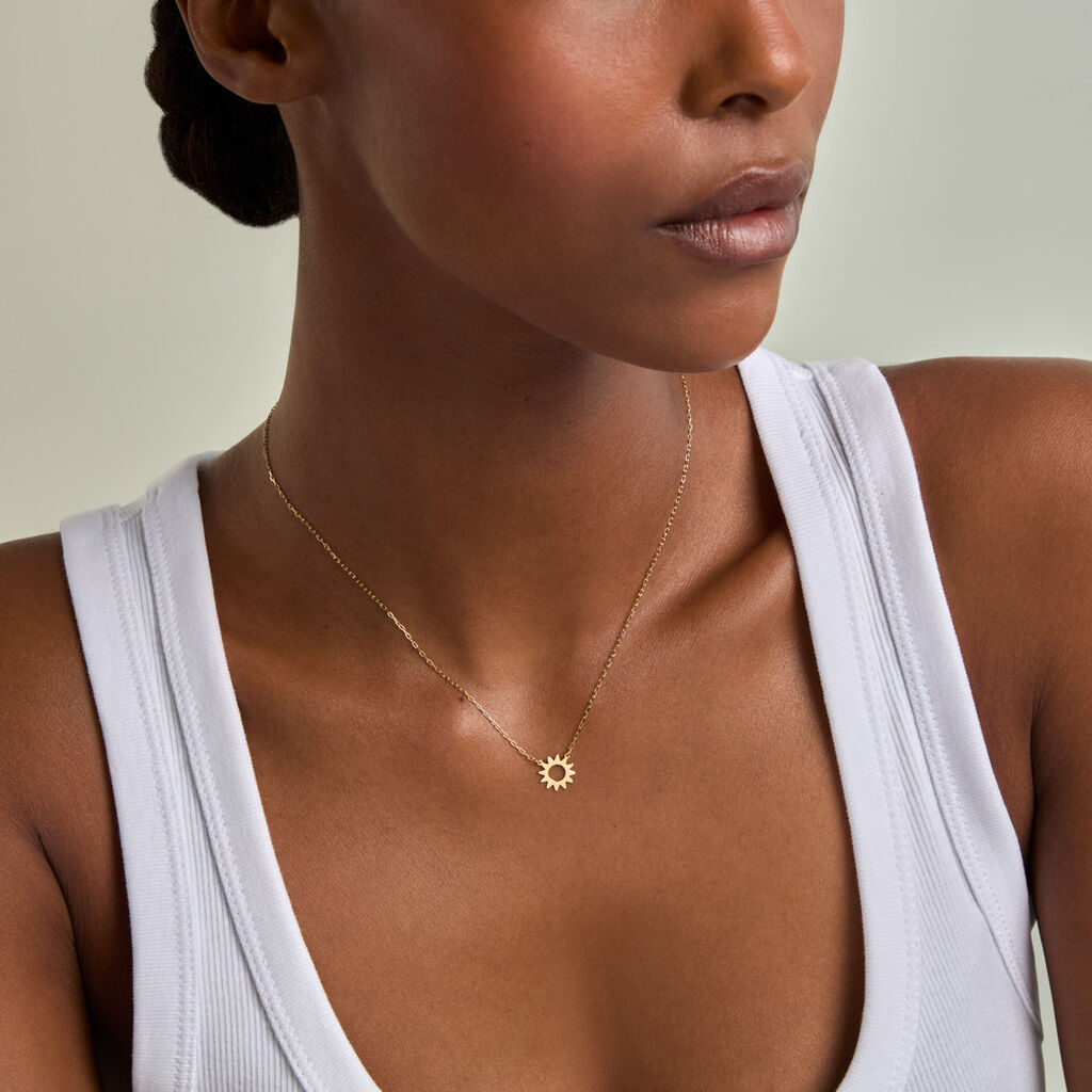 Collier Sunlight Argent Dor&eacute; A L'Or 750/1000 - Bijoux sans pierre Femme | Histoire d&rsquo;Or