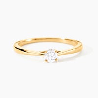 Bague Solitaire Or Jaune Fiona Diamant Synthetique
