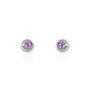 Boucles D'oreilles Puces Edy Serti Clos Or Blanc Amethyste