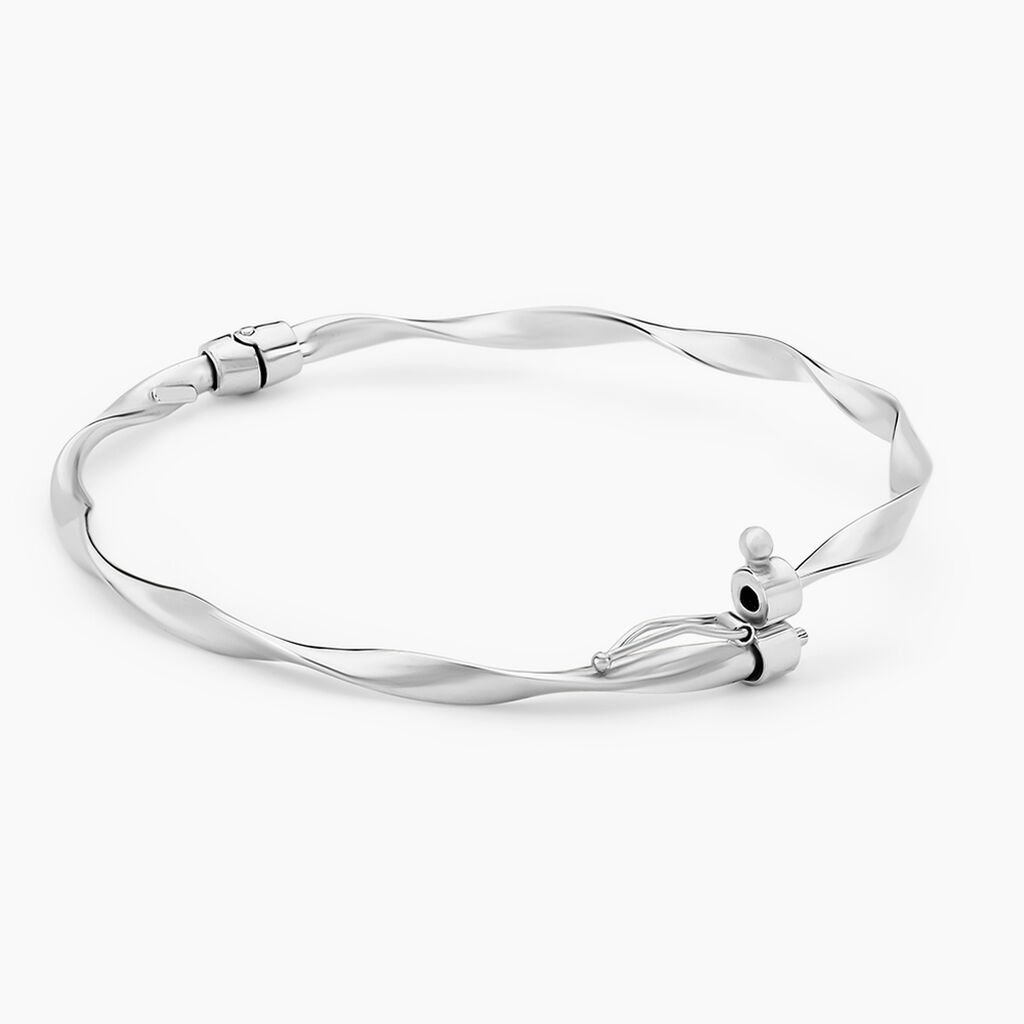 Bracelet Jonc Nathaelae Argent Blanc - Bracelets joncs Femme | Histoire d&rsquo;Or