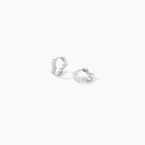 Créoles Kaylin Argent Blanc Oxyde De Zirconium - Boucles d'oreilles créoles Femme | Histoire d’Or