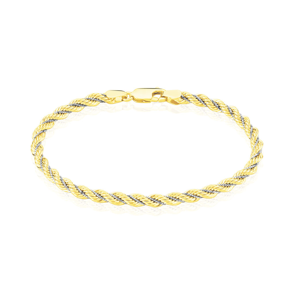 Bracelet Jerryenne Maille Corde Et Venitienne Or Bicolore - Bracelets chaîne Femme | Histoire d’Or