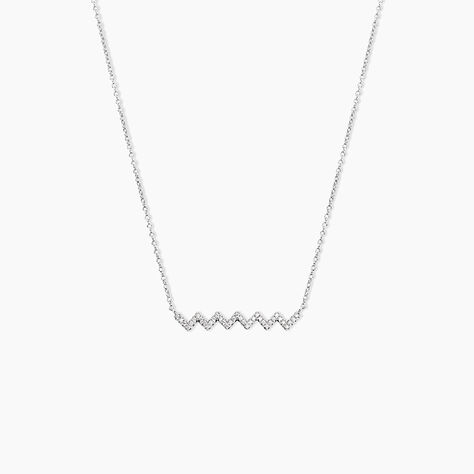 Collier Elixanne Argent Blanc Oxyde De Zirconium - Colliers fantaisie Femme | Histoire d&rsquo;Or