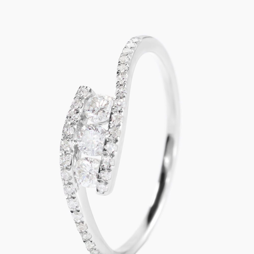 Bague Eternite Or Blanc Diamant - Bagues avec pierre Femme | Histoire d&rsquo;Or