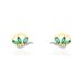 Boucles D'oreilles Puces Or Bicolore Caetlin Emeraude Diamant - Clous d'oreilles Femme | Histoire d’Or