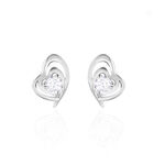 Boucles D'oreilles Puces Alou Argent Blanc Oxyde De Zirconium - Boucles d'oreilles fantaisie Femme | Histoire d&rsquo;Or